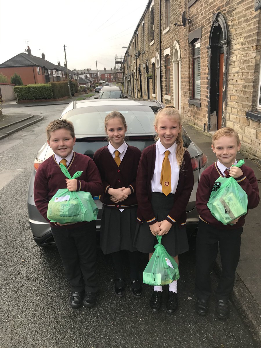 Our first group of Year 6s delivering the Harvest Hampers. These will be distributed to members of our parish community in the next couple of weeks #CoolToBeKind