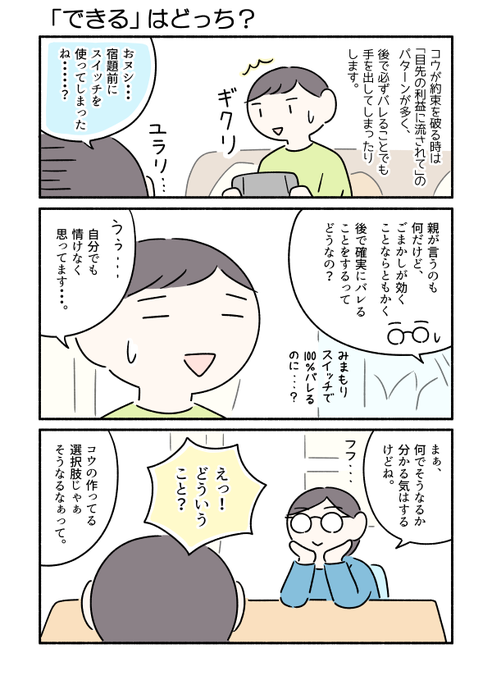 選択肢についてコウと話したよ、というマンガです。 