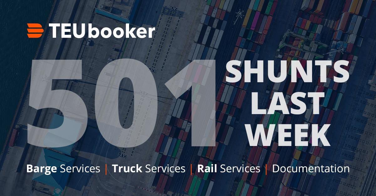 501. For some an infamous jeans model. For TEUbooker the number of shunts last week in the port of Rotterdam. Want to know more about our container exchange services? Please visit our website teubooker.com