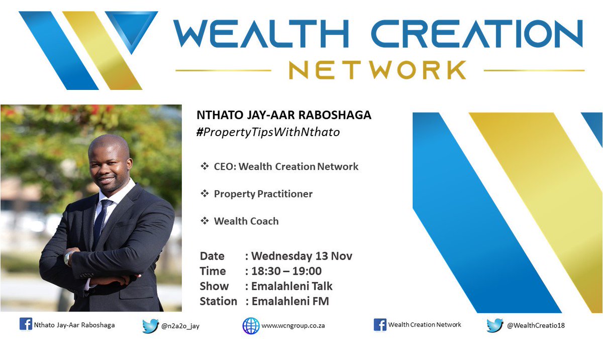 WealthCreatio18's tweet photo. Are you based in Emalahleni - Mpumalanga, looking to purchase your first home soon? Tune into @FmEmalahleni for #EmalahleniTalk with Pride Sanderson, 6:30pm tonight for tips from your property expert @n2a2o_jay https://t.co/9D028gbvzK