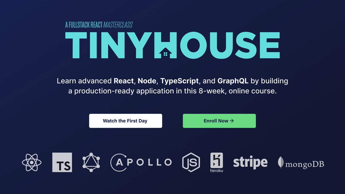 djirdehh's tweet image. 🚀 Almost a year in the making! 🏠
I’m so happy to announce we’re releasing Part I of our fullstack @reactjs masterclass - TinyHouse.
→ newline.co/tinyhouse