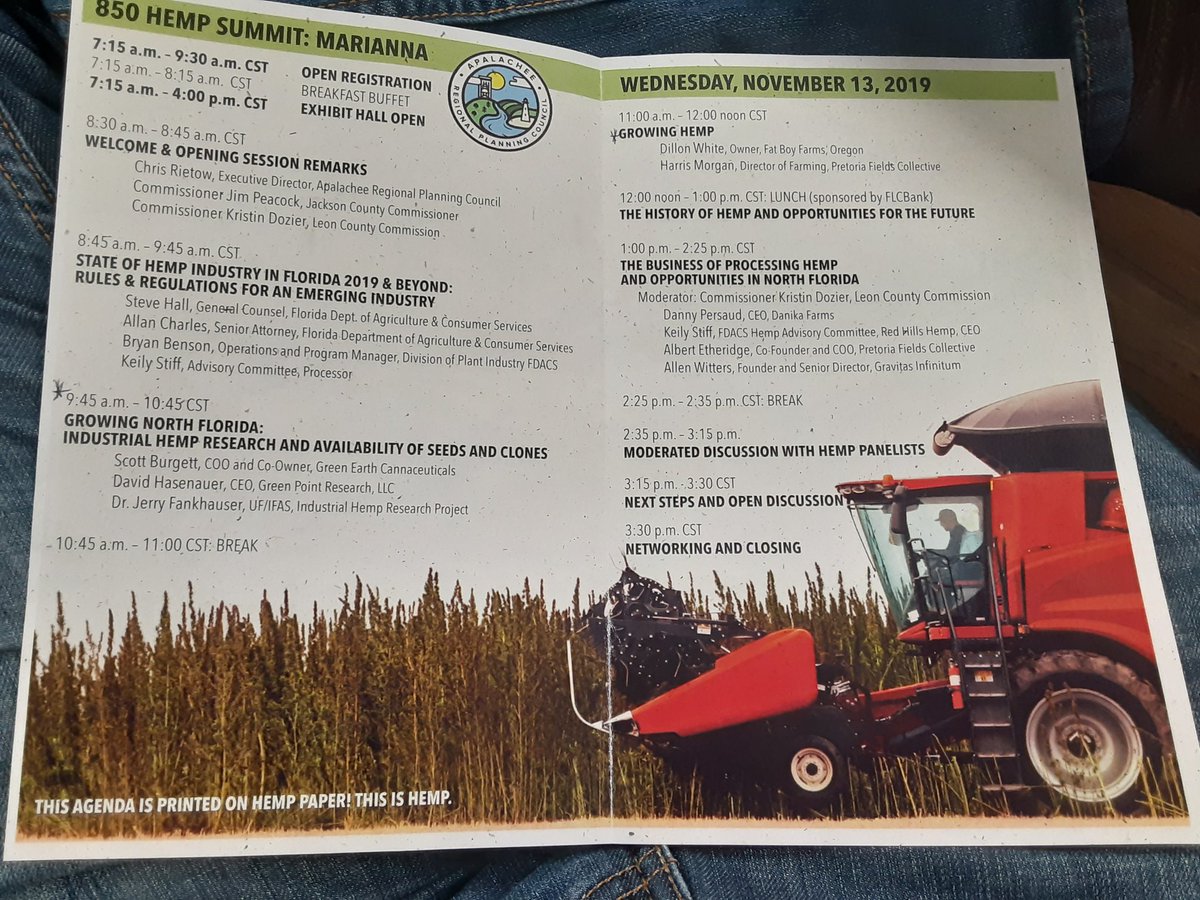 Commissioner Jim Peacock kicking off the 850 Hemp Summit here in Marianna this morning.