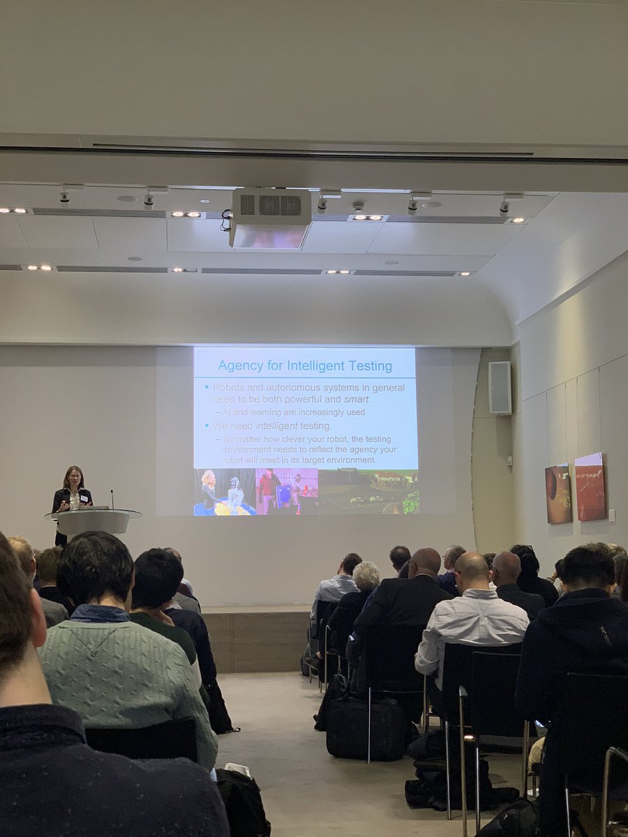 ruthhoffmann's tweet image. Kerstin Eder talks about intelligent testing of intelligent systems using BDI for both the modelling and the testing. #robosoft
