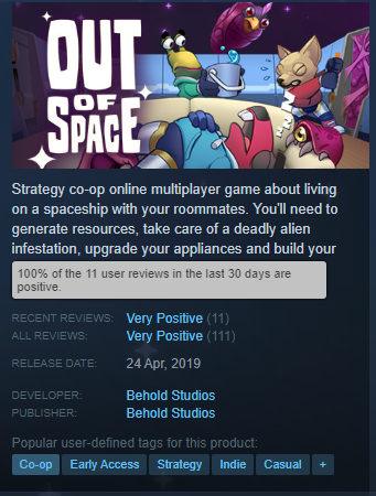 beholdstudios's tweet photo. 100%!!!! Really? Aweeeesommemmemeeeee. <3 Loving this lovable community of loving people! <3
#outofspace #review #steam #steamearlyaccess #earlyaccess #multiplayer #localmultiplayer #couchfun #strategy https://t.co/dPdenx5sQ4