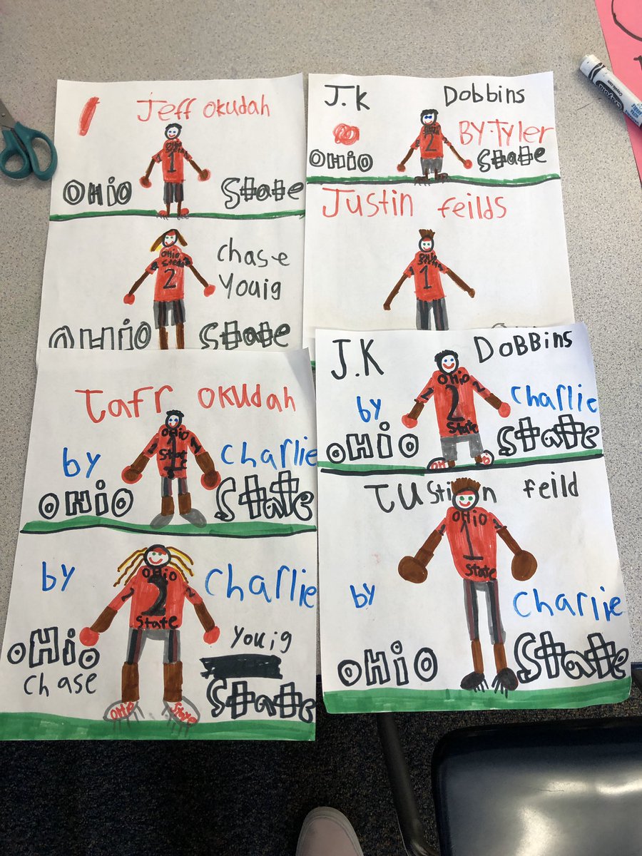 During morning Zen time two of my students used their time to create these. I guess they are thinking about Saturday’s game!!! <a href="/OhioStateFB/">Ohio State Football</a> <a href="/Jkdobbins22/">Jk dobbins</a> <a href="/JustinFields23/">Justin Fields</a>