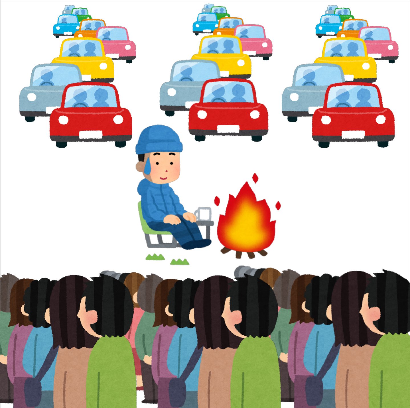 まいチクをいらすとやで再現 A Twitter Dayukoume 再現難易度 使ったイラスト 4枚 焚き火をしている人のイラスト 冬 男性 漫符のイラスト 汗 渋滞のイラスト 行列のイラスト まいにちチクショー T Co 1hsqrpvk25 Twitter