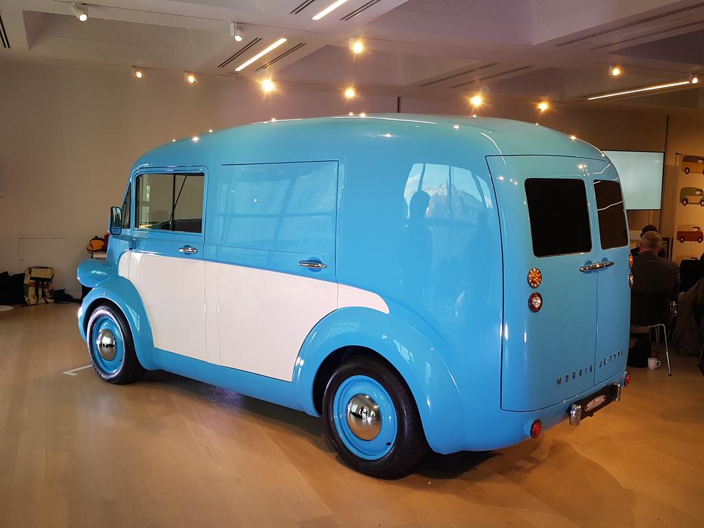 The new #MorrisCommercial JE: an electric reimagining of the classic Morris J-type van. It's alright, isn't it? <a href="/MorrisComm/">Morris Commercial</a>