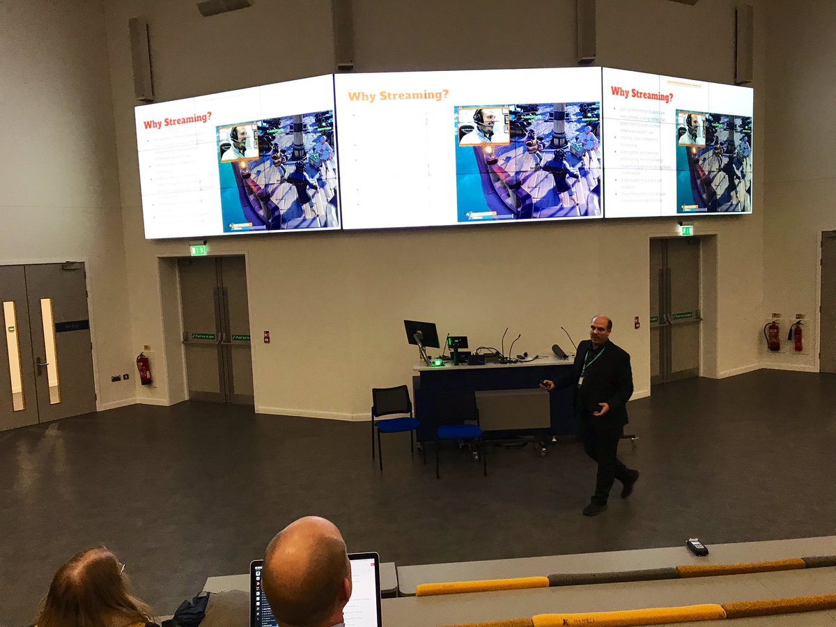 TomRight's tweet photo. Engaging hard-to-reach students using gaming live streaming via @Twitch - @ChrisHeadleand at #digied19 https://t.co/9C1rDfjdp5