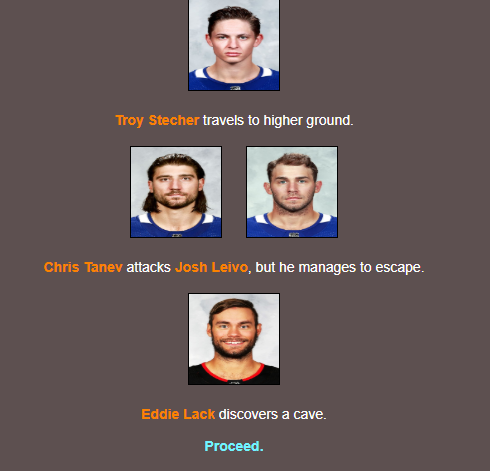 Action has slowed down in the final four as now they're singing songs while Josh Leivo passes out from being tired from murdering so many people