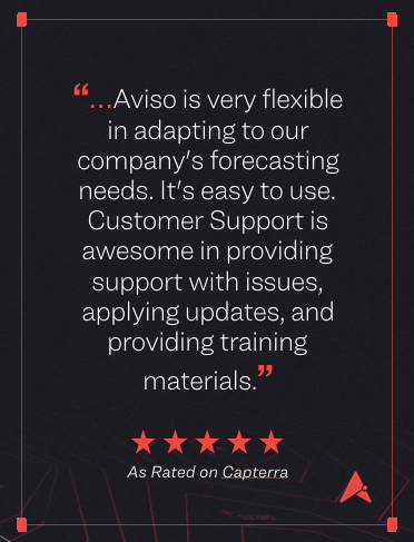 AvisoInc's tweet image. Curious about how tech leaders are using AI to enable and augment their sales process? Check out our #capterra page to read some real customer reviews, like this one, of Aviso AI:
#airforsales #predictiveforecasting #revenuealignment