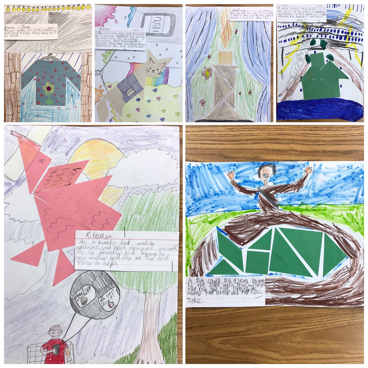 Our study of Ancient China collided today with “World Kindness Day”. We used Tangrams to create unique illustrations of the philosopher Lao Tzu’s teachings. <a href="/MaryBAustin/">Mary B. Austin Elementary</a> <a href="/thinktalents/">Talents Unlimited</a> @empowermcpss <a href="/MCPSSGiftedEd/">MCPSS Gifted Ed</a>
