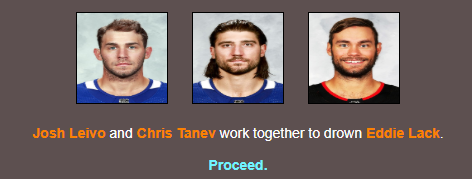  @eddielack finishes third, and it's quite poetic that it's former roommate Chris Tanev who takes him out.