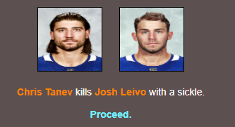 And just like that, Chris Tanev is your winner.  #CanucksHungerGames