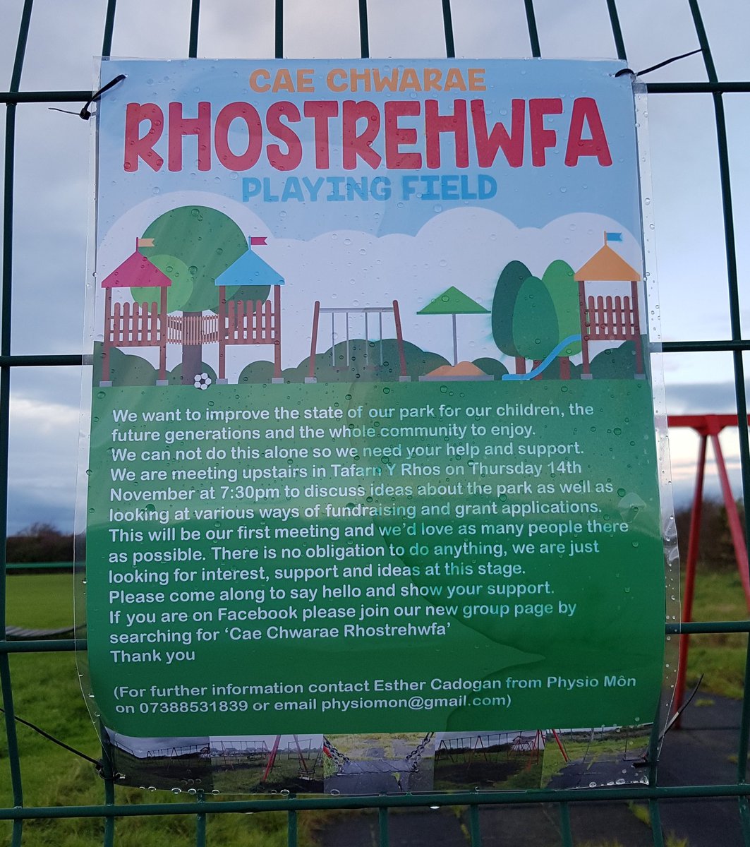 PhysioMon's tweet photo. Evening #angleseyhour! Can't stay long as feeling a bit full of cold and lots to do tonight but just wanted to tell you all about our meeting tomorrow evening in Tavern Y Rhos pub at 7.30 about #rhostrehwfa park - we're hoping to improve it for the community. Come if you can :) https://t.co/vmpbC5iXEY