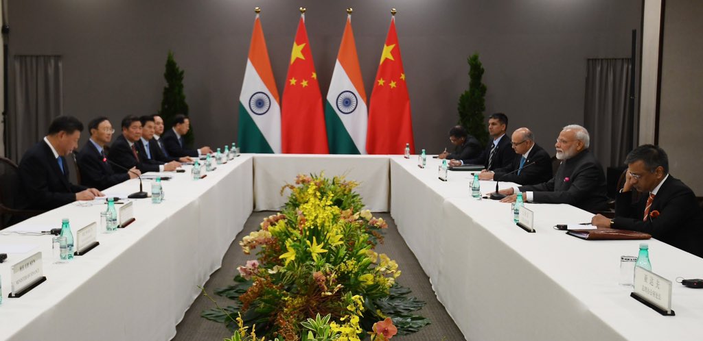 narendramodi's tweet photo. Held talks with President Xi Jinping. Several subjects pertaining to deepening bilateral cooperation were discussed. 

Today’s discussions will add new vigour to India-China relations. https://t.co/mvGZoMYuQ6
