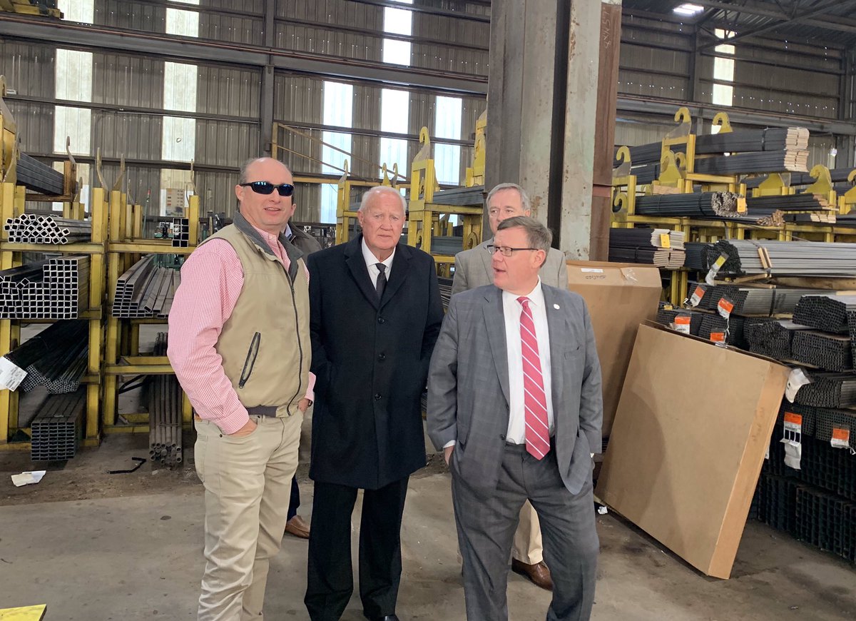 RepTimMooreNC's tweet photo. Manufacturing companies are driving much of North Carolina’s successful economic resurgence under pro-growth policies this decade. We are in Sanford, N.C. touring the Steel &amp; Pipe Corporation to learn how its structural fabrication operations create jobs benefitting Lee County. https://t.co/DsZsd2CbGY