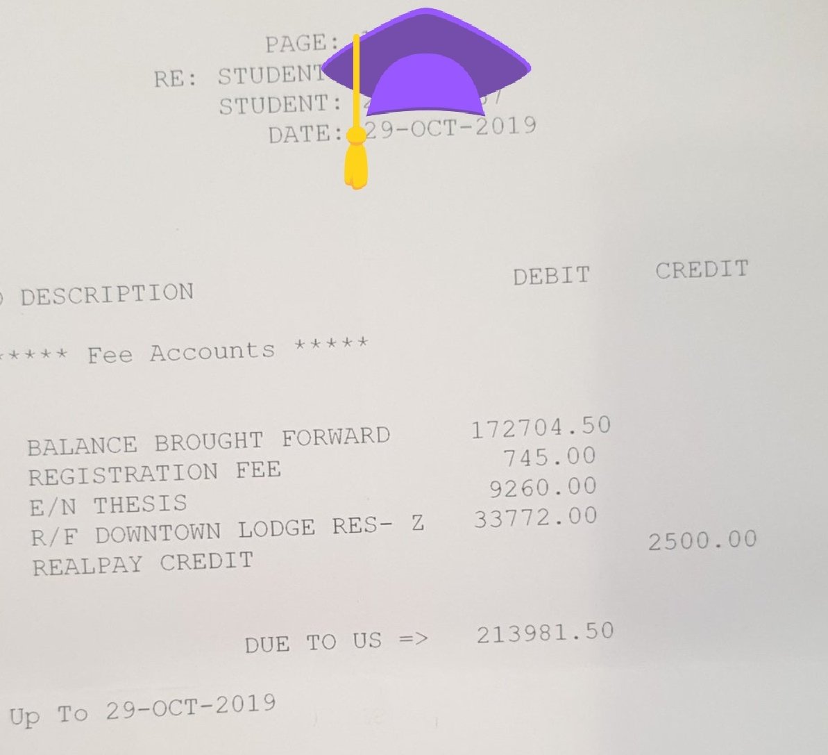 BinzaSesethu's tweet photo. The struggle is real. Please help me pay my fees so I can finish my thesis next year.  Please RT for help. https://t.co/NSPKY0zIKo
