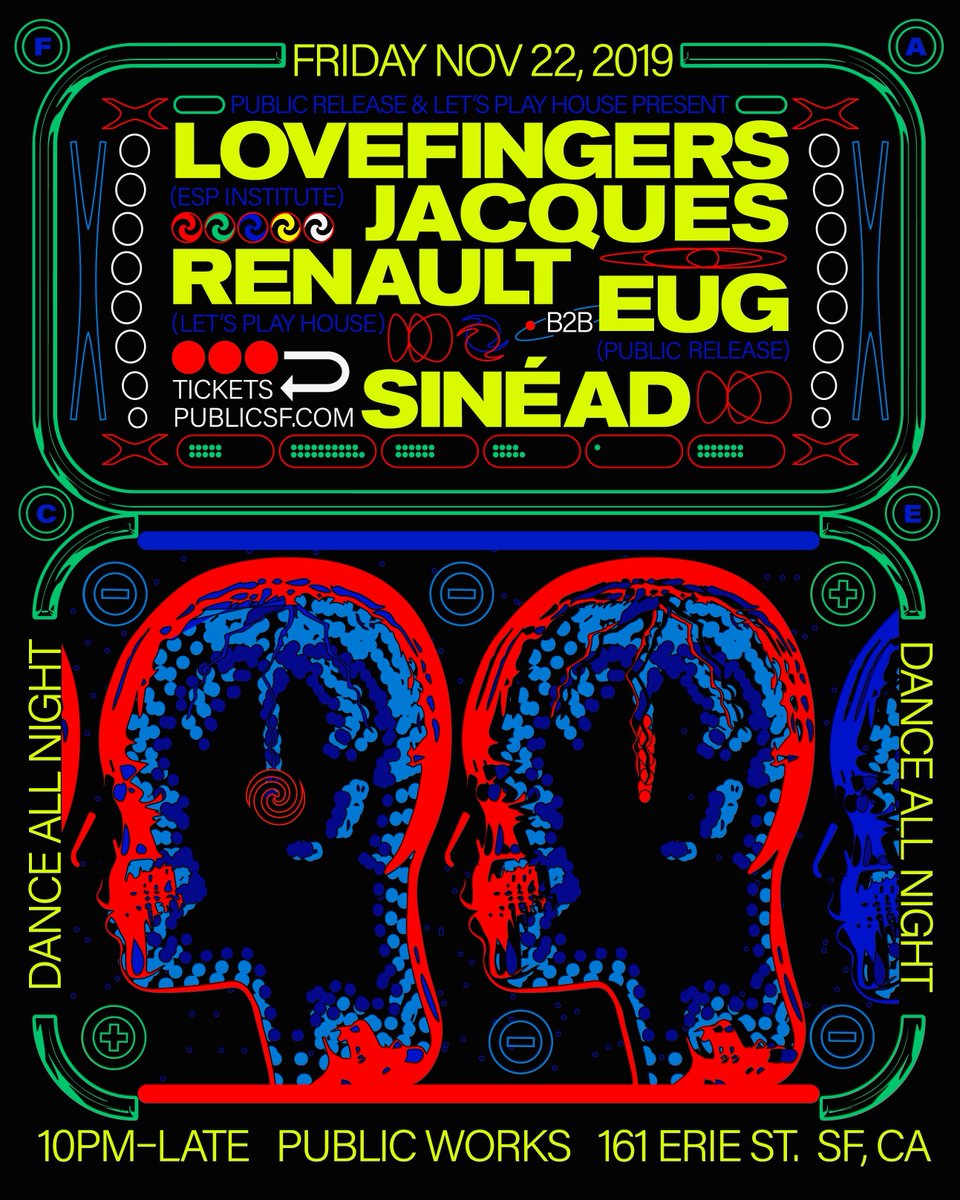 Lovefingers (@lovefingers) on Twitter photo SF roadtrip incoming! This is gonna be one to make you sweat. Been a few years since I’ve played at <a href="/PublicWorksSF/">Public Works SF</a> and it’s with great pleasure that I’ll be joining friends Eug, <a href="/JacquesRenault/">Jacques Renault</a> and Sinéad – tix at pubicsf.com – d d d d d d don’t sleep! SF roadtrip incoming! This is gonna be one to make you sweat. Been a few years since I’ve played at <a href="/PublicWorksSF/">Public Works SF</a> and it’s with great pleasure that I’ll be joining friends Eug, <a href="/JacquesRenault/">Jacques Renault</a> and Sinéad – tix at pubicsf.com – d d d d d d don’t sleep!