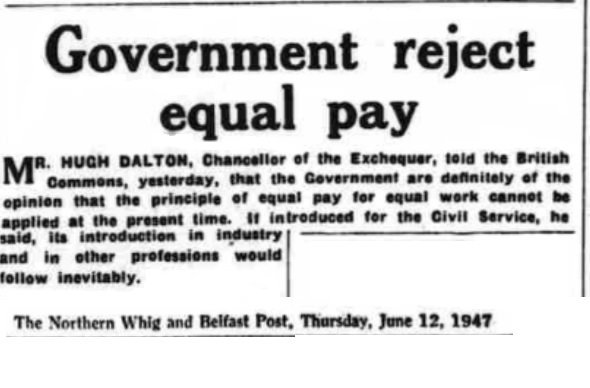 20. The year 1945 would see Clement Attlee take power, but Winston Churchill’s departure did not bring equal pay to the civil service because: ‘Now is not the time’.