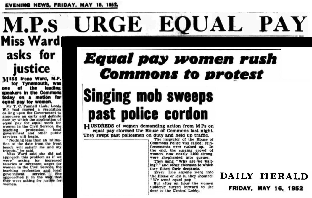 21. In 1950, a policy of equal pay for the civil service appears in both Conservative and Labour their 1950 manifestos, but goes absent in their respective 1951 manifestos, so the Equal Pay Campaign Committee arrange a motion to request a definite date.