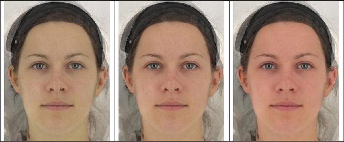  O aumento do tom rosado no rosto de uma mulher fá-la parecer mais atraente.via  @DegenRolf https://researchgate.net/publication/295832653_Womens_Facial_Redness_Increases_Their_Perceived_Attractiveness_Mediation_Through_Perceived_Healthiness