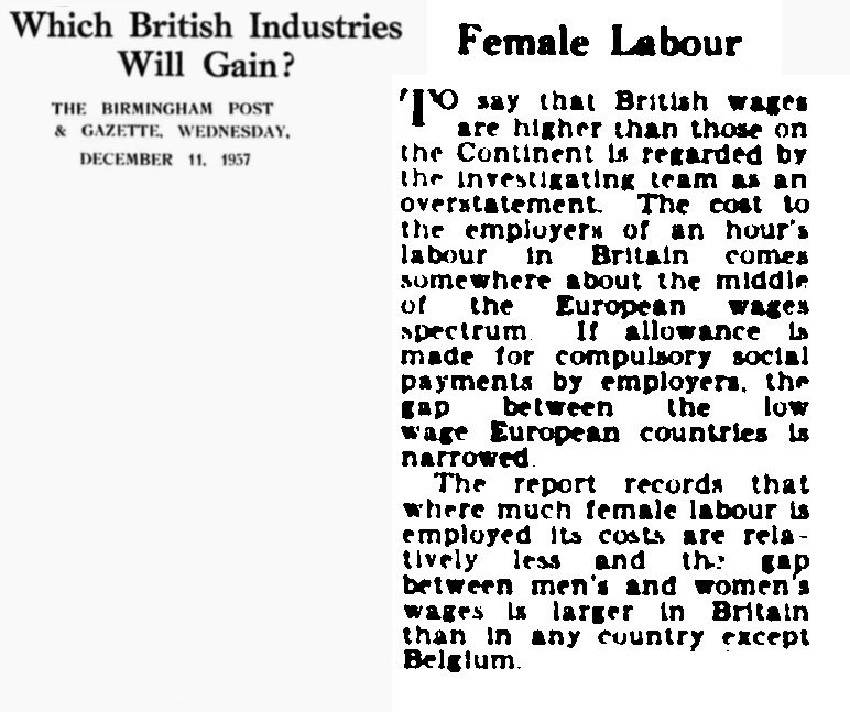 23. It would be just one year later, in 1957, when the European Economic Community began their 4 year programme to implement the first phase of the Treaty of Rome, including implementing equal pay.