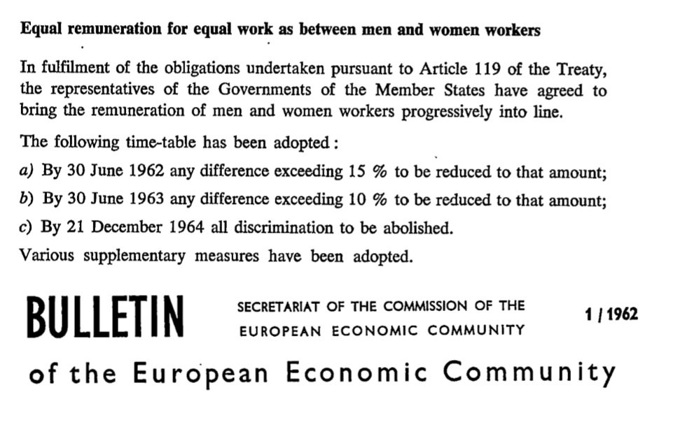 24. The memberstates began to discover that this was not as easy as they thought, but in 1961 it didn’t stop them agreeing to another ill-fated timetable that would attempt to eradicate inequality by 1964.