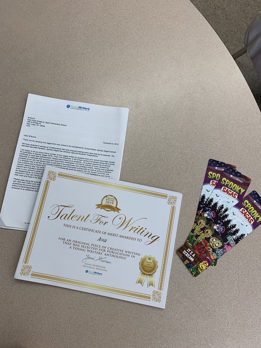 12 students in 4HB will have their Spooky Saga’s featured in  <a href="/YoungWritersCW/">Young Writers</a> magazine! Congratulations to our students for their hard work! We are so proud of you! <a href="/4HaferlRocks/">Stacey Haferl</a>