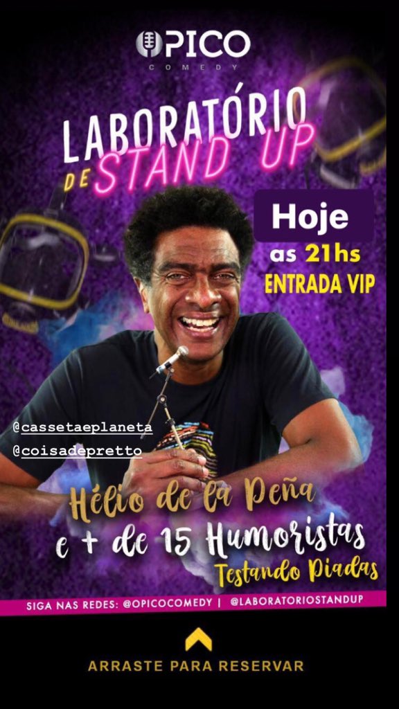 HOJE EU TÔ LÁ! #OPicoComedy Só vale piada nova! Aparece! https://www.sympla.com.br/laboratorio-de-stand-up__713561 …