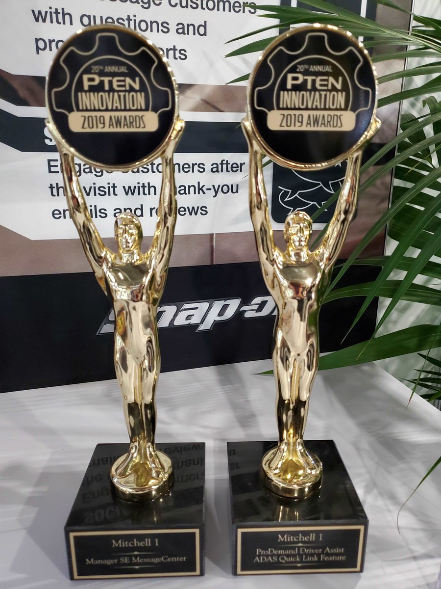 So proud to receive two PTEN Innovation Awards at #AAPEX19. Dan Johnson, left, and Mike Alberry represented Mitchell 1 and picked up our awards during a ceremony at the Professional Tool and Equipment News (PTEN) booth. @VehicleSrvcPros @PTENmagazine