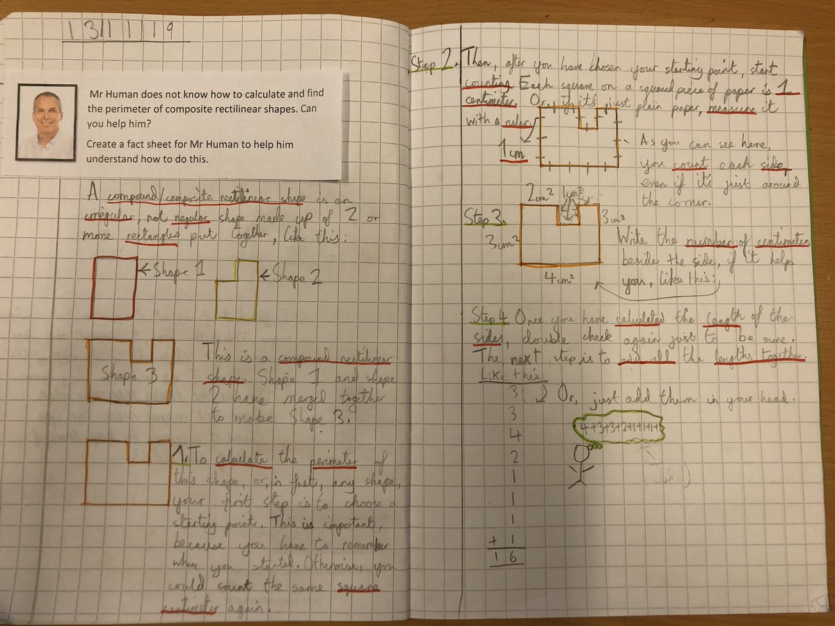 RichardHuman's tweet photo. #jsly5 @BSNJSL this afternoon have been teaching me how to find the perimeter of composite rectilinear shapes! They were very good teachers, I learned lots. https://t.co/v8SzB29WK8