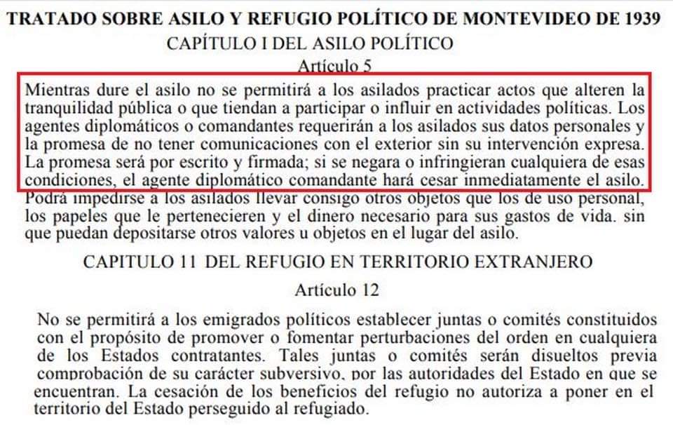 FenixAxtivo's tweet photo. @cefeche @JaimeAparicioOt @evoespueblo Evo Morales Ayma, incumple habiertamente con todo el descaro del mundo y en la cara de todos los Mexicanos, el tratado de asilo y refugio político de Montevideo de 1939 en su artículo 5.
Este tipo continúa convulsionando el país, Bolivia, con sus Twitters. https://t.co/X5IiD5Woao