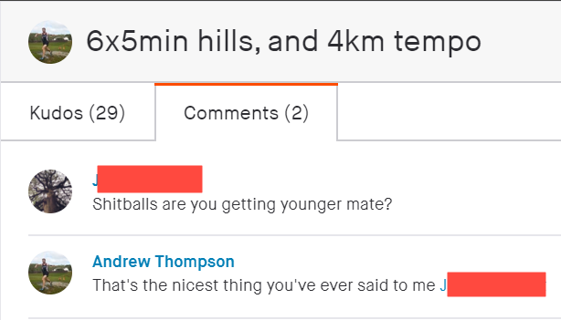 atech's tweet photo. This comment on a recent strava workout is a testament to my coach @74Running and @JamesKuegler if anything. #inthegrind #runwellington https://t.co/UIgHx3sMW2