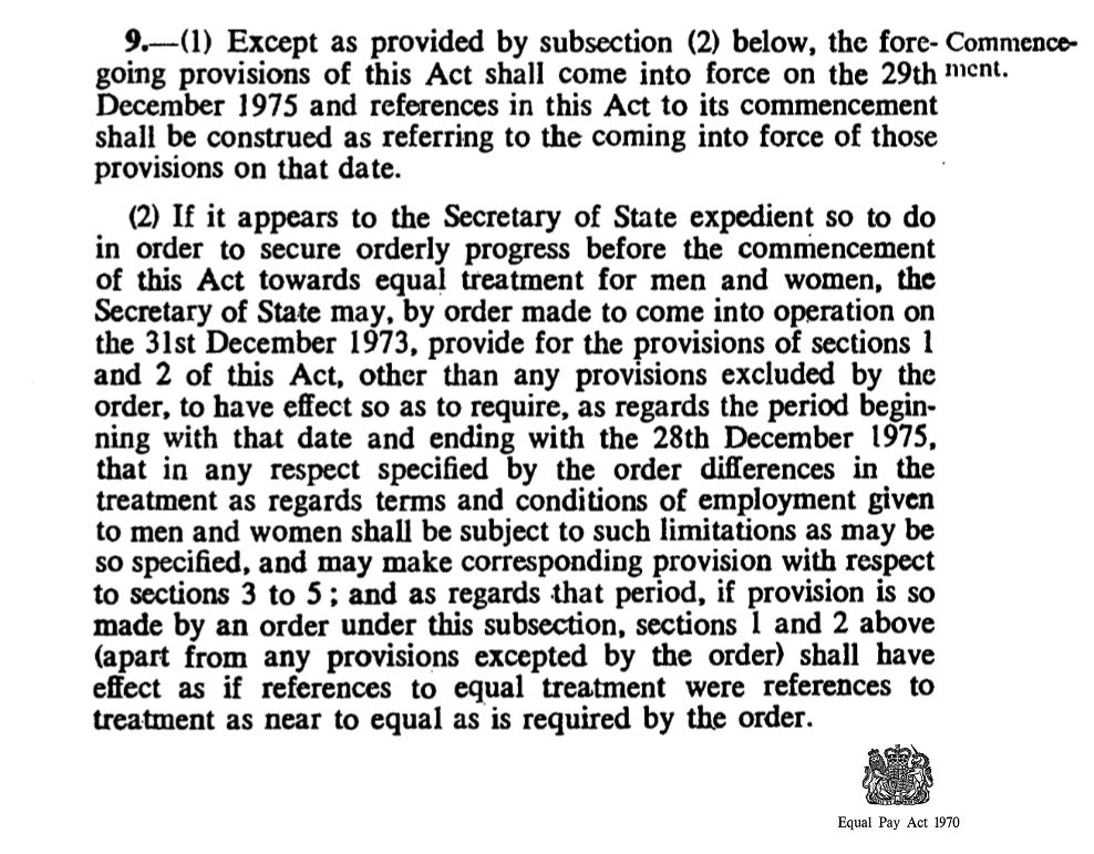 35. But the Act didn’t come into force until the 28th December 1975, and the EEC issued a directive in that year which called for a more advanced implementation. The act was effectively obsolete before it took effect.