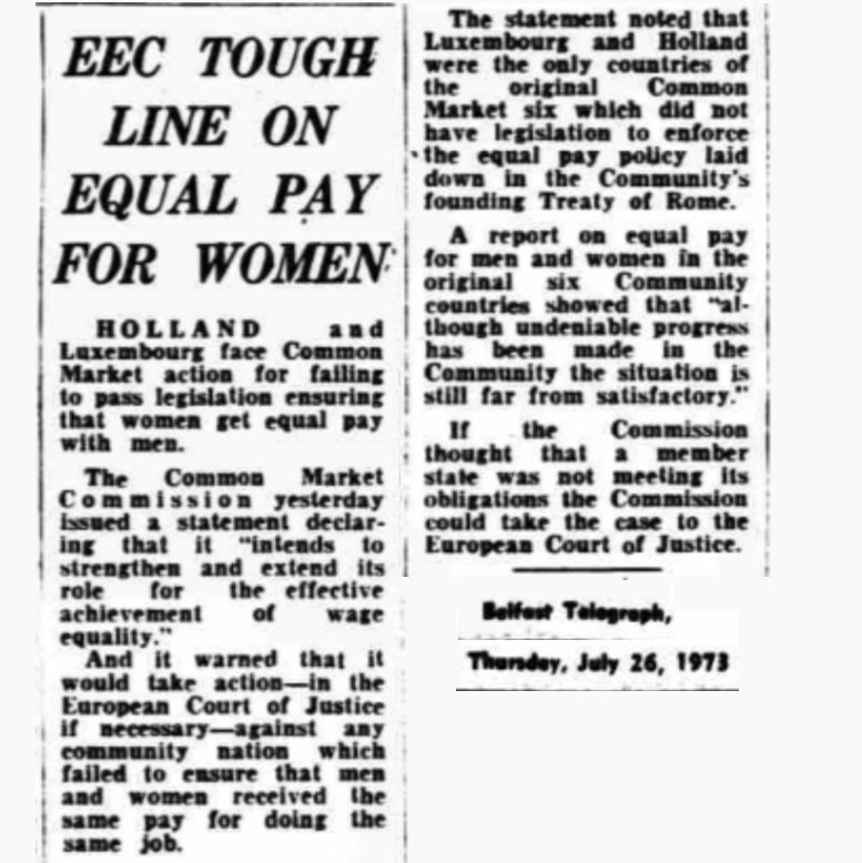 37. And it doesn’t end there because the EEC were always firm on Article 119, but at the end of the 1970s no countries had implemented their directive, and so they began to threaten court action. When they did this to Germany, it complied.