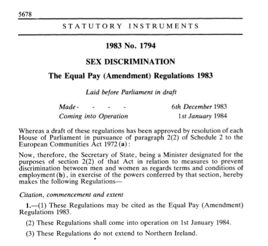 39. Which led to equal pay for work of equal value in just 2 years. No damaging strikes. No 10 year campaigns. No parliamentary flips.