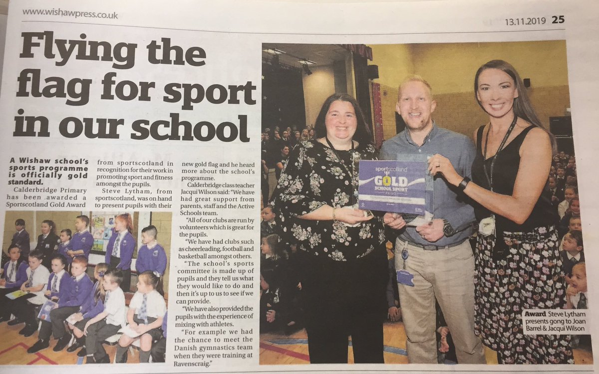 Mrs_Wilson1979's tweet photo. Read all about our fantastic achievement in the Wishaw Press 🏆 @calderbridgeps @sportscotland @SportDevSteve @birrell1101 @nlasc_c @NLActiveSchools @ColtnessA @gmactkd @ColtnessHS https://t.co/pRdk3HVxs5