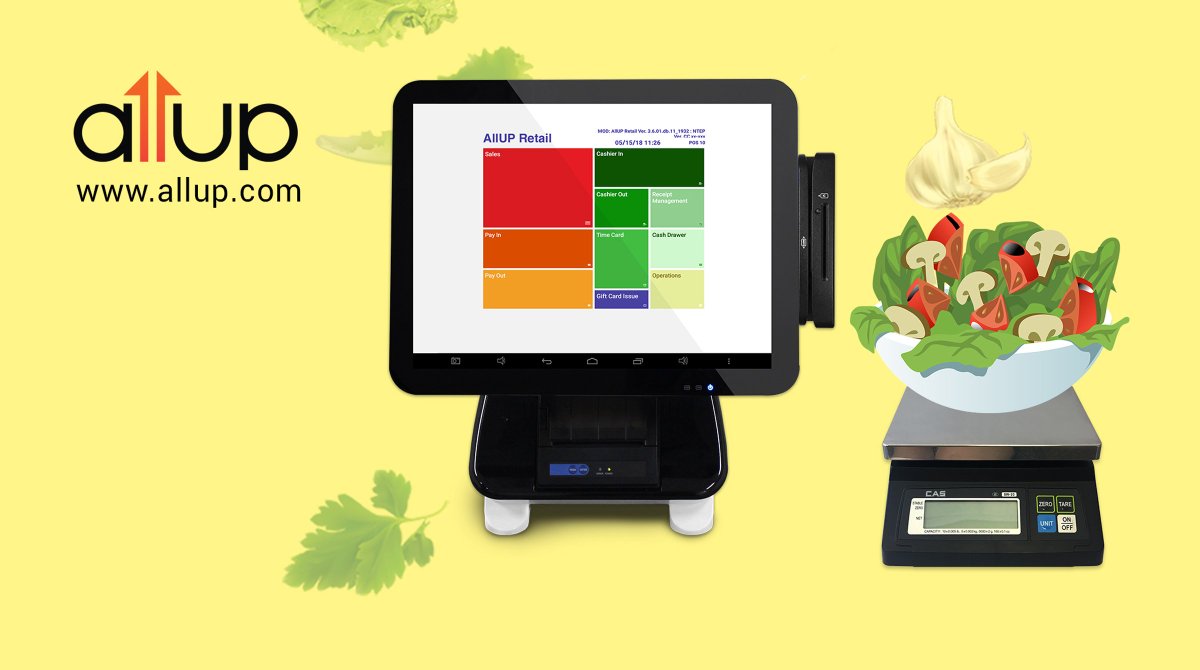 Selling produce, operating a salad bar or hot bar and need to charge by weight? AllUP™ Retail can handle that! With a weight scale peripheral attached, you can charge for products by weight. Visit allup.com to learn more! #allup #allupretail #saladbar #yogurtshop