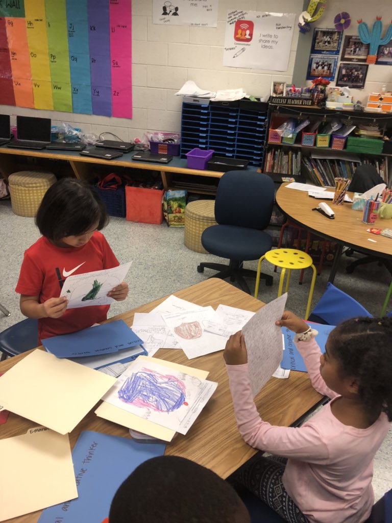 Cat_Deacon's tweet image. Last week @MrsWilsonRES helped introduce our #POGPOL driving question that will guide us through the year. This week we carefully looked through our quarter 1 work to choose pieces that show our communicator /critical &amp;amp; creative thinker skills to add to our portfolios #POGinFCPS