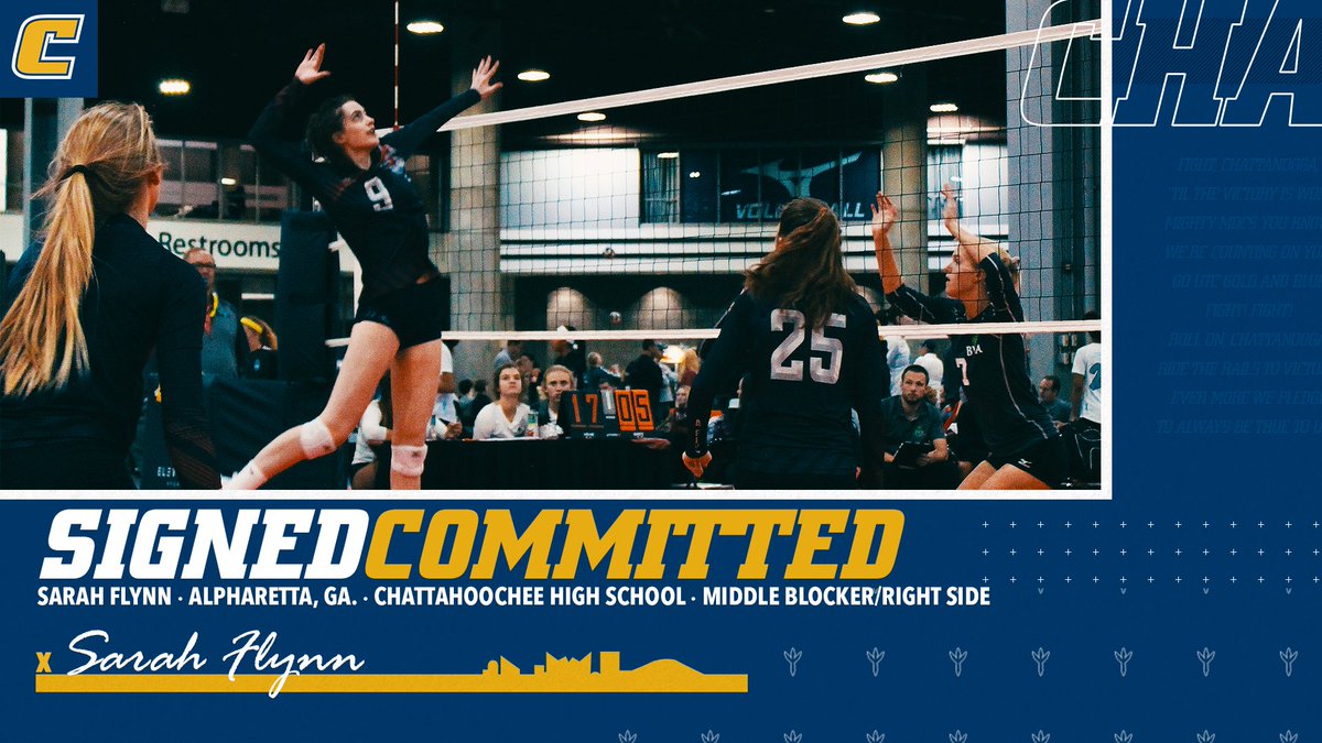 Welcome to the #MocsVB family, Sarah! 😁

▪️ 6'2" MB/RS from Alpharetta, Ga.
▪️ 2018 AAU National Champion (MVP)
▪️ 2017 &amp; 2018 GHSA 1st Team All-Region
▪️ A5 Club out of Atlanta

📝 𝓢𝓪𝓻𝓪𝓱 𝓕𝓵𝔂𝓷𝓷