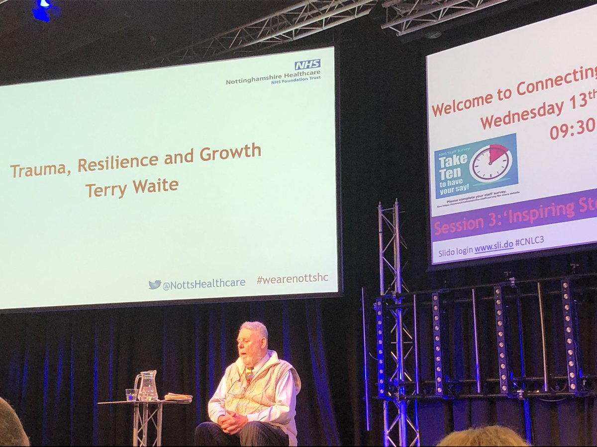 Terry Waite speaking about his life experience <a href="/NottsHealthcare/">Nottinghamshire Healthcare</a> #wearenottshc. Terry spoke of compassion getting him through    challenging times.