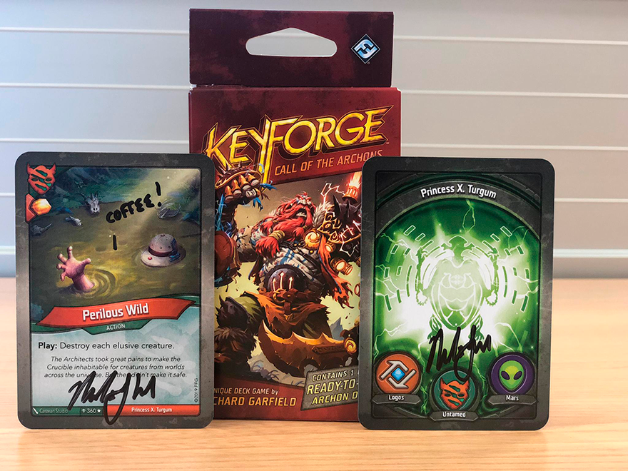 GAMEONMadrid's tweet photo. ¿Te gustaría conseguir un mazo de #Keyforge firmado por el mismísimo Richard Garfield? Si vienes a #GameOnMadrid y participas en nuestros torneos... ¡tendrás tu oportunidad! @FFGames_ES
Más información:
https://t.co/uTWrKfUUYJ https://t.co/zTg3QFLC8M