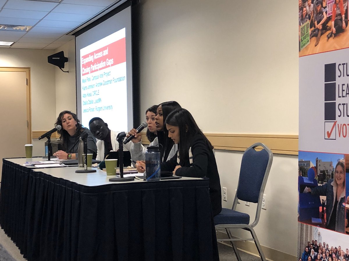 AndrewGoodmanF's tweet photo. #AndrewGoodman Ambassador Kiarra Johnson is on a panel on expanding access for the #StudentVote. @aamuedu, our Campus Team is working to streamline campus addresses for registration, educate in courses, and relocate the polling place to the student center! #SLSVSummit https://t.co/4rfeXpzf6v