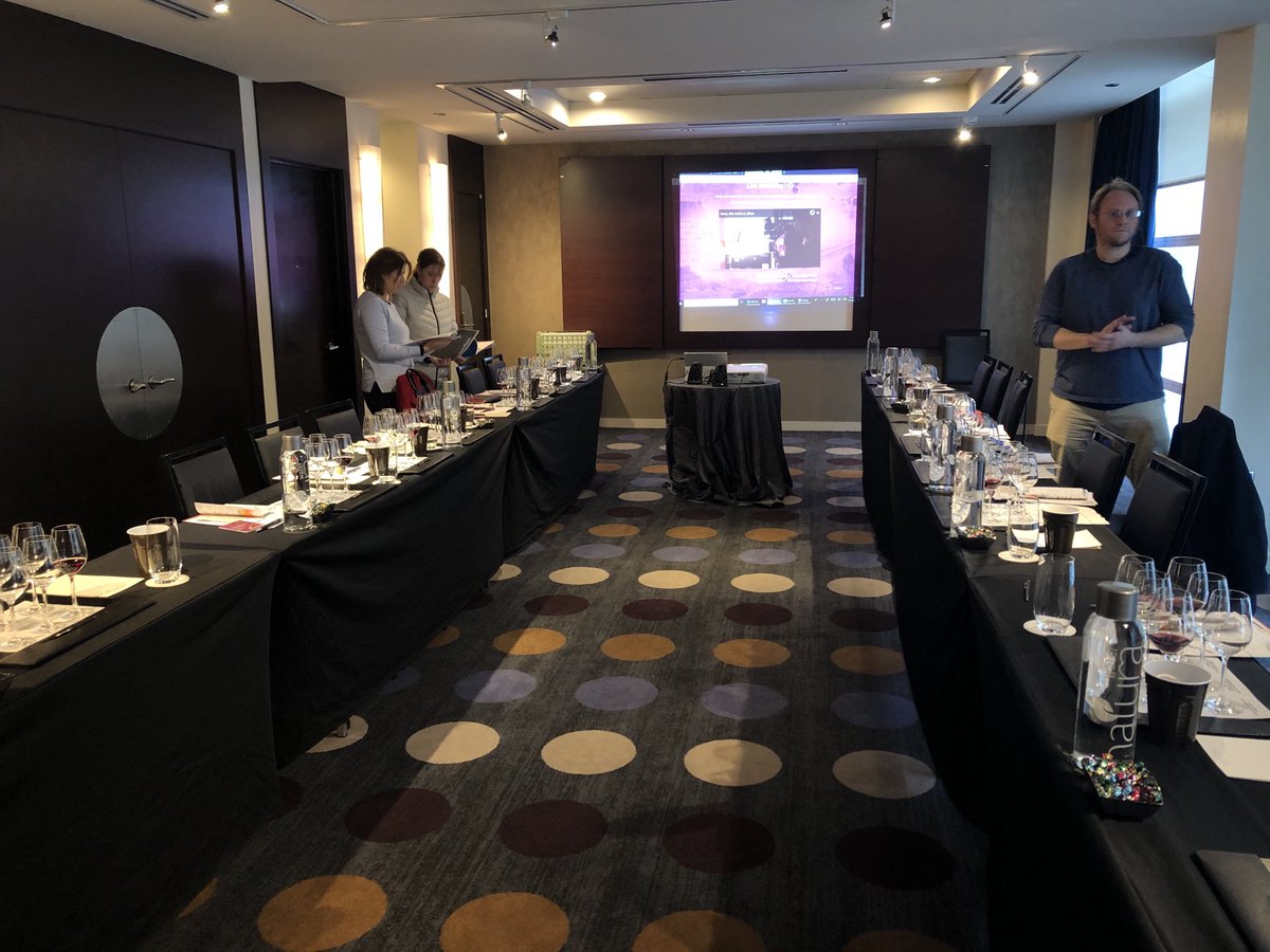 Getting ready for Jean-Pierre Renard Bourgogne tasting live from France via satellite