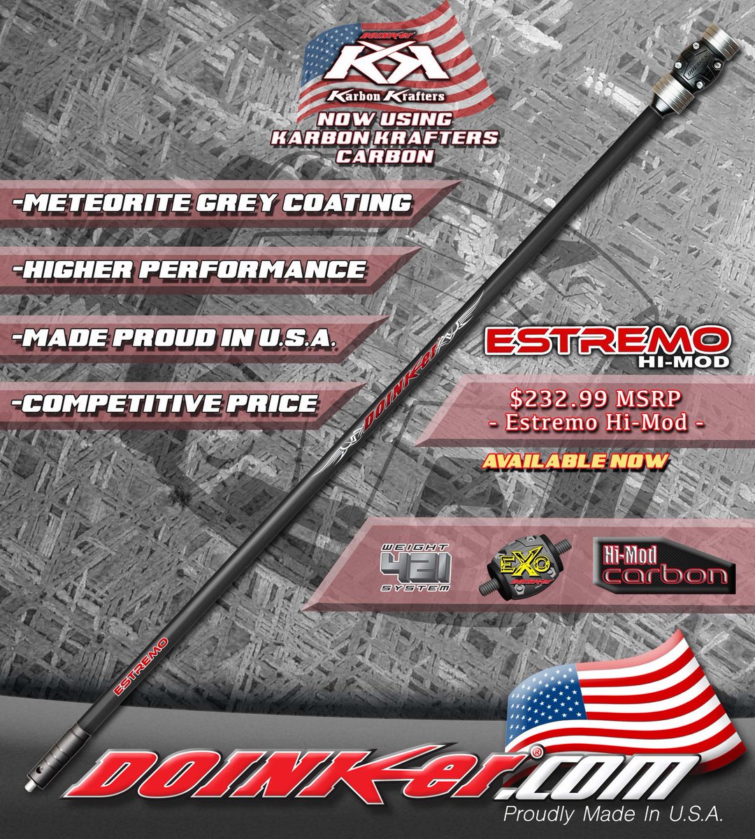 DoinkerStabs's tweet image. The NEW 2020 Doinker Estremo Hi-Mod Stabilizer!
#PerformanceNoGimmicks #DoinkerArchery #EstremoHiMod #KarbonKrafters #USAmade😁🏹