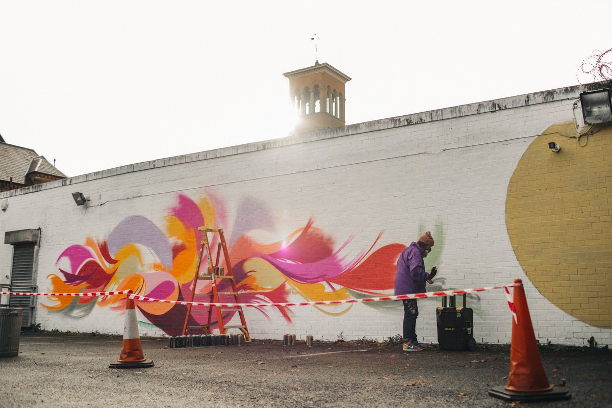 Today, we've had the awesome <a href="/JazzStanArt/">JAZZSTAN ARTIST</a> LIVE painting our wall as part of <a href="/designmcr/">Design Manchester</a> Festival! Here are some progress shots, and she'll be back tomorrow to finish up. Come down, see her in action and drop in to say hi while you're here! #UseSpace #DesignMCR 📷 @JoanneJacobsFoto