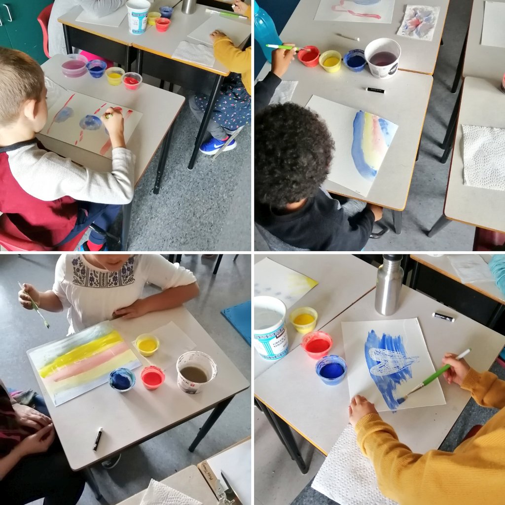 MsSinclair_Ed's tweet photo. We started off our day with some painting... and there was a suprise painting poem on Ms.Carleigh's paper! After, we reflected on how painting made us feel; many students said calm, happy, and relaxed! #CalmAndCreative #PaintingMagic #ArtKids https://t.co/ElgbSgx1hX