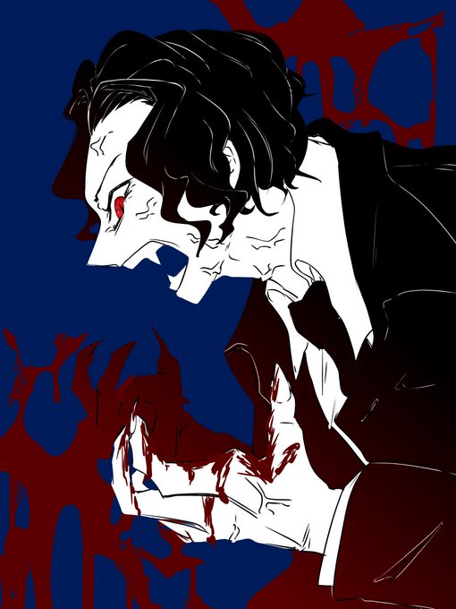 かどさんがTwitterに投稿した鬼舞辻無惨(鬼滅の刃)のイラスト。