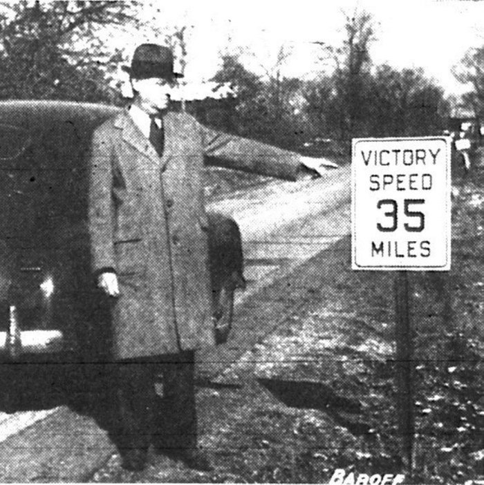 During WW2, "the U.S. Office of Defense Transportation established a national 35 mph "Victory Speed Limit" to conserve gasoline and rubber for the American war effort, from May 1942 to August 1945, when the war ended." @rydriskelltate