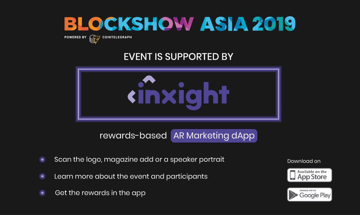 BlockShowcom's tweet photo. We are proud to let you know that our event is supported by Inxight
@Scanetchain_SWC, a rewards-based AR Marketing dApp.

Learn more about every BlockShow sponsor, exhibitor, and speaker by just scanning the logo, magazine add or a portrait. 

Download: https://t.co/CsSIUT0HQ3 https://t.co/2zMlUBMugg